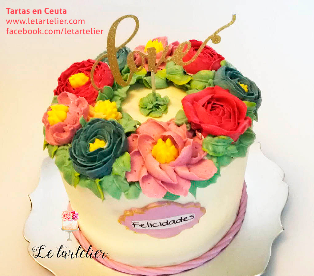 Tarta De Cumplea os Con Flores En Crema Le Tartelier Tartas En Ceuta 